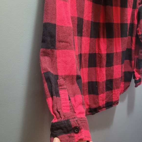 Bluenotes Buffalo Plaid Check Hooded Button Up Shirt L - Picture 5 of 7